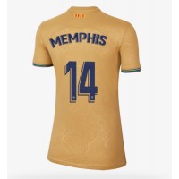Barcelona Memphis Depay #14 Fotballklær Bortedrakt Dame 2022-23 Kortermet